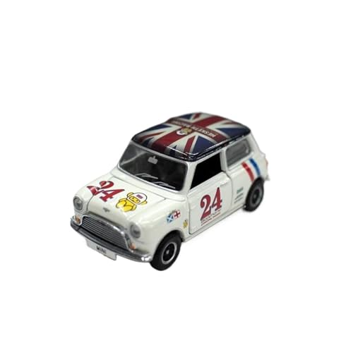 Modellauto Im Maßstab 1/50 Für Mini Cooper Racing 24# Legierung Auto Druckguss Weiß Fahrzeuge Voll-offene Tür Auto Modell Für Die Sammlung von YLQERZ