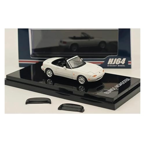 Modellauto Im Maßstab 1/64 Für EUNOS Roadster NA6CE MIT TONNEAU Abdeckung Weiß HJ642025AW Diecast Modelle Auto Sammlung Spielzeug Für Die Sammlung von YLQERZ