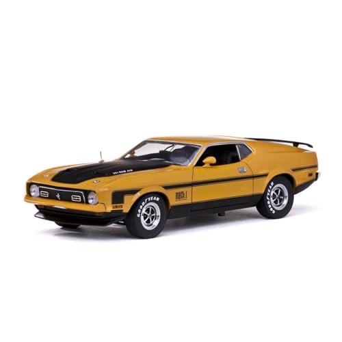 Modellauto Im Maßstab 1 18 Für Ford Mustang Modell Nr. 3635 1971 Gelb Simulation Automodell Desktop-Dekoration Für Die Sammlung von YLQERZ