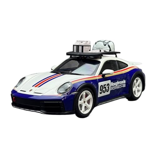 Modellauto Im Maßstab 1 18 Für Porsche 911 Dakar 2022 Blau Legierung Auto Modell Mit Gepäck Rack Metall Ornamente Sammlung Für Die Sammlung von YLQERZ