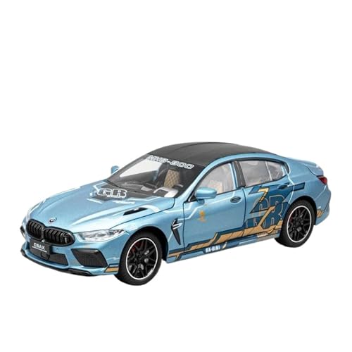 Modellauto Im Maßstab 1 24 Für BMW M8 Sportwagenmodell Maßstab Druckguss-Fahrzeugsimulation Sammlung Sound Und Licht Spielzeug Geschenk Für Die Sammlung(Blau) von YLQERZ