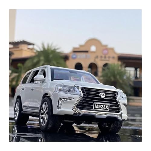 Modellauto Im Maßstab 1 24 Für Lexus LX600 LX570 LX500 Zink-Legierung Druckguss Metall Modell Auto Sound Und Licht Pull Back Für Die Sammlung(LX570 white1) von YLQERZ