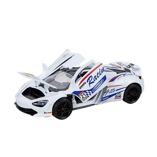Modellauto Im Maßstab 1 24 Für McLaren 720S Rennwagenmodell Druckguss-Sportwagenmodell Simulation Ton- Und Lichtfahrzeugspielzeug Für Die Sammlung(White1) von YLQERZ