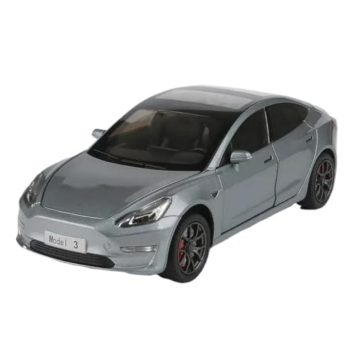 Modellauto Im Maßstab 1 24 Für Tesla Model 3 Maßstab Automodell Druckguss Metallmodell Simulation Fahrzeug Sound Und Licht Spielzeug Für Die Sammlung(Schwarz) von YLQERZ