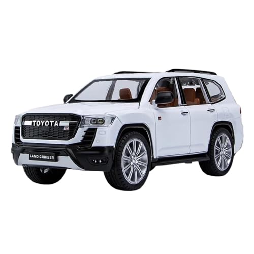 Modellauto Im Maßstab 1 24 Für Toyota Land Cruiser LC300 GR Automodell Fahrzeugsimulation Sound Und Licht Diecast Autosammlung Für Die Sammlung(White A) von YLQERZ