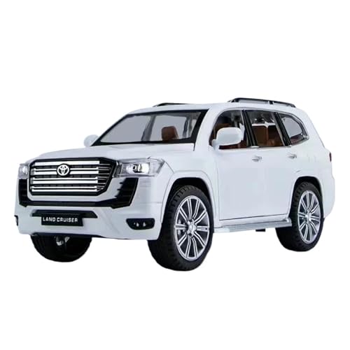 Modellauto Im Maßstab 1 24 Für Toyota Land Cruiser LC300 GR Automodell Fahrzeugsimulation Sound Und Licht Diecast Autosammlung Für Die Sammlung(White B) von YLQERZ