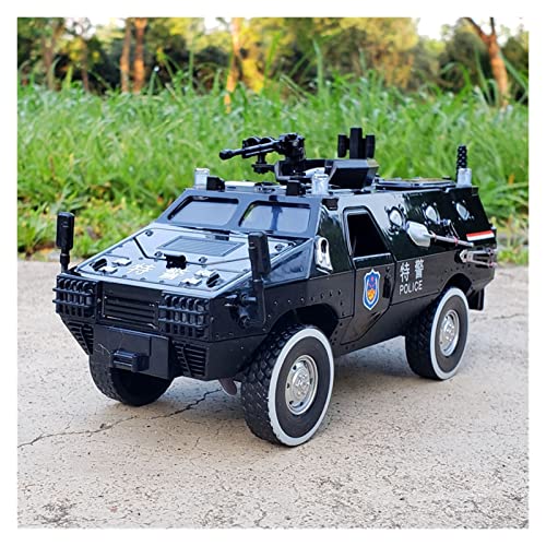 Modellauto Im Maßstab 1 24 Legierung Militär LKW Panzerwagen Modell Sound Und Licht Diecast Spielzeug Kinder Geschenke Sammlung Für Die Sammlung(Schwarz) von YLQERZ