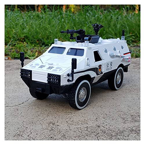 Modellauto Im Maßstab 1 24 Legierung Militär LKW Panzerwagen Modell Sound Und Licht Diecast Spielzeug Kinder Geschenke Sammlung Für Die Sammlung(White) von YLQERZ