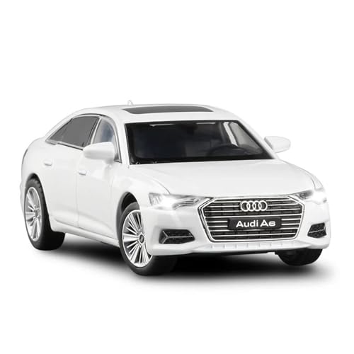Modellauto Im Maßstab 1 32 Für Audi A6 Simulation Automodell Druckgussmodell 6 Türöffnung Ton Und Licht Für Die Sammlung(White) von YLQERZ