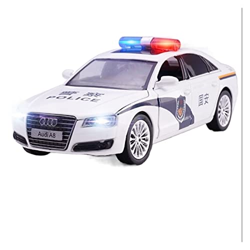 Modellauto Im Maßstab 1 32 Für Audi A8 Polizeiauto Legierung Druckguss Modellsammlung Display Kind Spielzeugauto Geschenk Für Die Sammlung von YLQERZ
