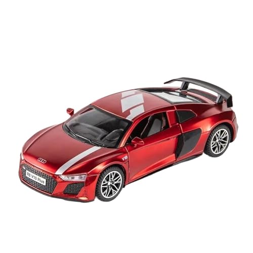 Modellauto Im Maßstab 1 32 Für Audi R8 V10 Plus Sportwagen Legierung Automodell Maßstab Modellauto Sound Und Licht Pullback-Kollektion Für Die Sammlung(Rot) von YLQERZ
