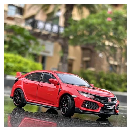 Modellauto Im Maßstab 1 32 Für Honda Civic Type-R Maßstab Auto Druckguss Fahrzeug Sound Und Licht Auto Spielzeug Für Die Sammlung(Rot) von YLQERZ