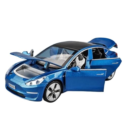 Modellauto Im Maßstab 1 32 Tesla Modell X Legierung Automodell Druckguss Maßstab Automodell Jungen Spielzeug Sound Und Licht Pullback Für Die Sammlung(Model 3 Blue) von YLQERZ