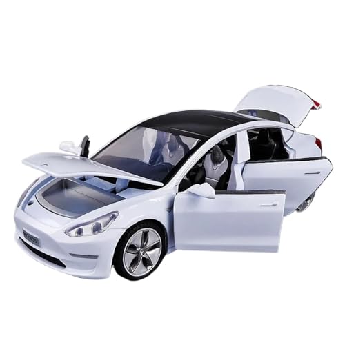 Modellauto Im Maßstab 1 32 Tesla Modell X Legierung Automodell Druckguss Maßstab Automodell Jungen Spielzeug Sound Und Licht Pullback Für Die Sammlung(Model 3 White) von YLQERZ