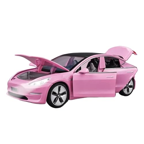 Modellauto Im Maßstab 1 32 Tesla Modell X Legierung Automodell Druckguss Maßstab Automodell Jungen Spielzeug Sound Und Licht Pullback Für Die Sammlung(Model 3 pink) von YLQERZ