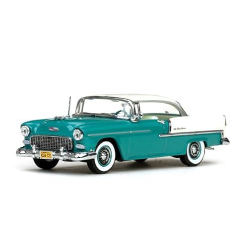 Modellauto Im Maßstab 1 43 ​​für Chevrolet Corvette Belair Legierung Auto Modell 1955 Rot Home Kunst Ornamente Für Die Sammlung(Cyan) von YLQERZ