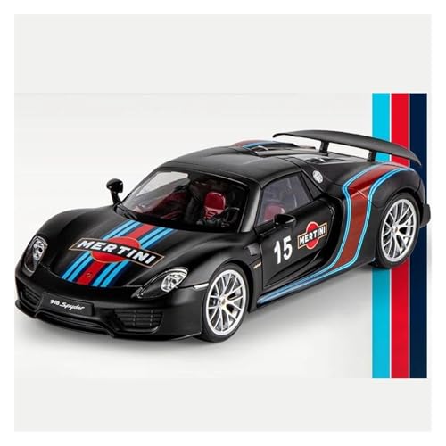 Modellauto Im Maßstab 1:18 Für 918 Spyder Martini Legierung Sport Auto Modell Druckguss Metall Spielzeug Rennfahrzeuge Sound Und Licht Für Die Sammlung(Black) von YLQERZ