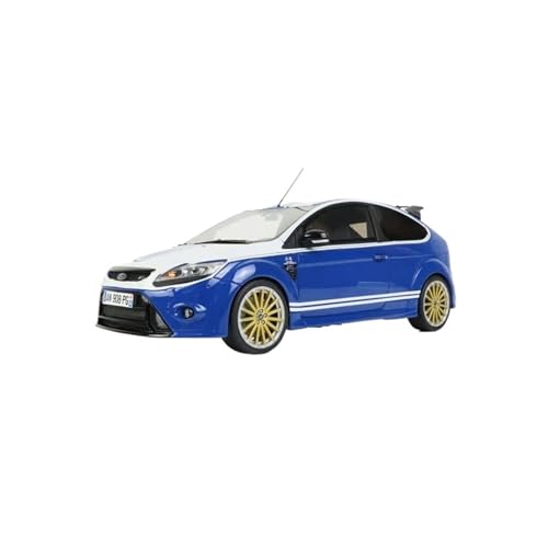 Modellauto Im Maßstab 1:18 Für Ford Focus MK2 RS 2010 Blau/weiß Harz Statische Auto Modell Fahrzeug Party Dekoration Für Die Sammlung von YLQERZ