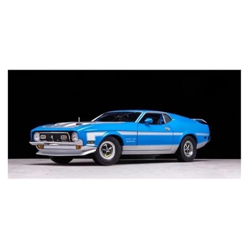Modellauto Im Maßstab 1:18 Für Ford Mustang Mach 1 1971 Muscle Car Modell Spielzeug Erwachsene Fans Souvenirs Sammlung Schwarz Für Die Sammlung(Blue) von YLQERZ