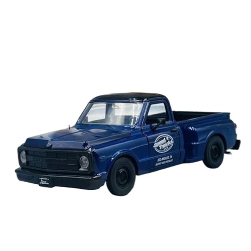 Modellauto Im Maßstab 1:24 Für Chevrolet Pickup C10 STEPSIDE 1969 Legierung Fahrzeuge Miniatur Skala Modell Kopie Spielzeug Auto Blau Für Die Sammlung von YLQERZ