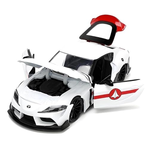 Modellauto Im Maßstab 1:24 Für Toyota Supra GR 2020 Weiß Kleine Maßstab Landschaft Straße Layout DREI-dimensional Modell Auto Für Die Sammlung von YLQERZ