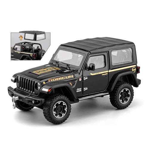 Modellauto Im Maßstab 1:24 Für Wrangler Rubicon Abnehmbares Dach Legierung Druckguss Metallguss Sound Und Licht Auto Modell Spielzeug Für Die Sammlung(Black) von YLQERZ