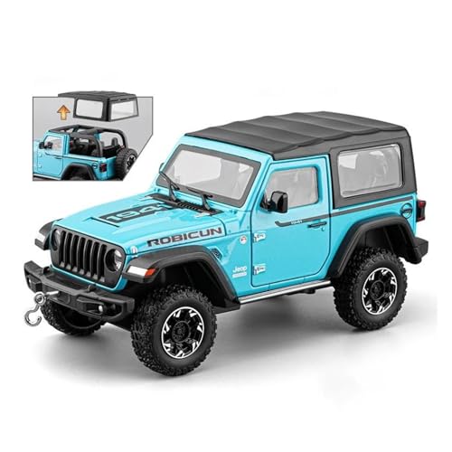 Modellauto Im Maßstab 1:24 Für Wrangler Rubicon Abnehmbares Dach Legierung Druckguss Metallguss Sound Und Licht Auto Modell Spielzeug Für Die Sammlung(Blue) von YLQERZ