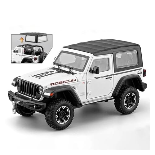 Modellauto Im Maßstab 1:24 Für Wrangler Rubicon Abnehmbares Dach Legierung Druckguss Metallguss Sound Und Licht Auto Modell Spielzeug Für Die Sammlung(White) von YLQERZ