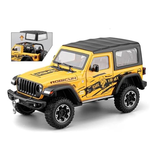 Modellauto Im Maßstab 1:24 Für Wrangler Rubicon Abnehmbares Dach Legierung Druckguss Metallguss Sound Und Licht Auto Modell Spielzeug Für Die Sammlung(Yellow) von YLQERZ