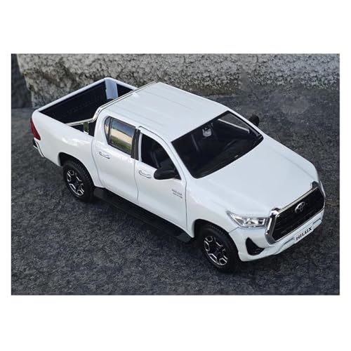 Modellauto Im Maßstab 1:27 Für Toyota Hilux Pickup Kleines Landschaftsstraßenlayout Dreidimensionales Modellauto Für Die Sammlung(White) von YLQERZ