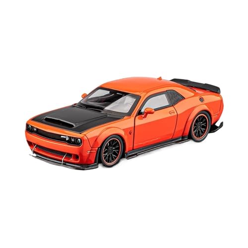 Modellauto Im Maßstab 1:32 Für Challenger Legierung Sport Auto Modell SRT Hellcat Schwarz Sound Und Licht Pull Back Spielzeug Für Die Sammlung(Orange) von YLQERZ