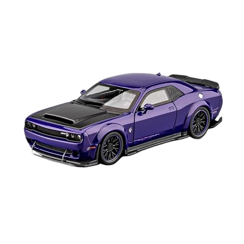 Modellauto Im Maßstab 1:32 Für Challenger Legierung Sport Auto Modell SRT Hellcat Schwarz Sound Und Licht Pull Back Spielzeug Für Die Sammlung(Purple) von YLQERZ