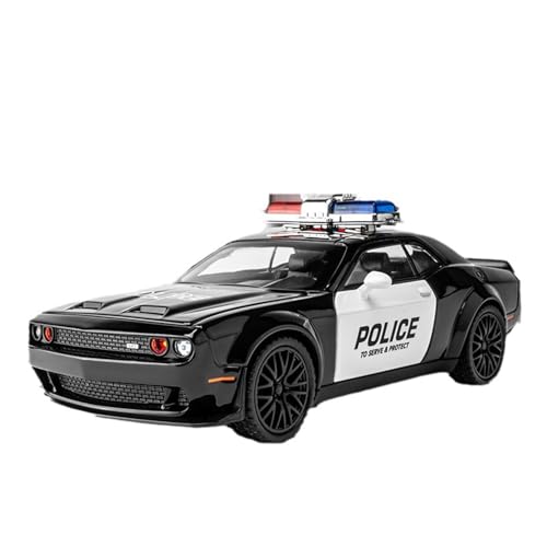 Modellauto Im Maßstab 1:32 Für Hellcat Polizei Auto Sound Und Licht Pull Back Spielzeug Schwarz Ostern Modell Auto Szene Ornamente Für Die Sammlung von YLQERZ