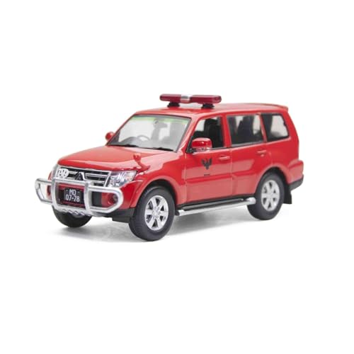 Modellauto Im Maßstab 1:43 Für Mitsubishi Pajero Macau Öffentliche Sicherheit Polizei Auto Zoll Legierung Auto Modell Rot Blau Für Die Sammlung(Red) von YLQERZ