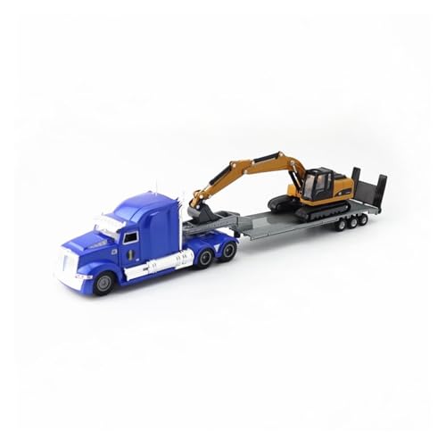 Modellauto Im Maßstab 1:50 Für Kenworth Pritschenanhänger Bulldozer Transport Engineering Fahrzeug Legierung Modell Spielzeug Für Die Sammlung von YLQERZ