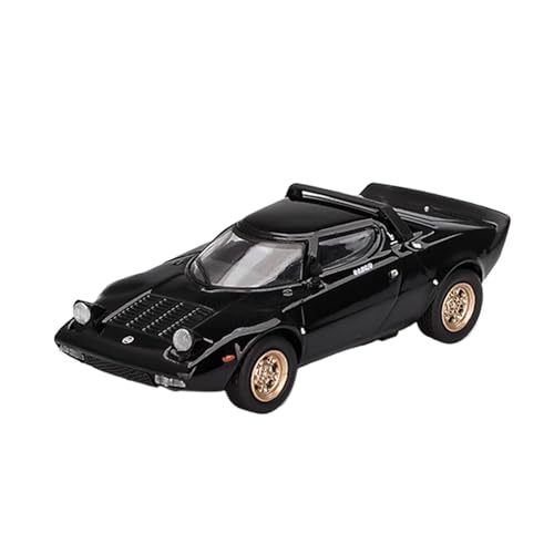 Modellauto Im Maßstab 1:64 Für Lancia Stratos HF 846 Legierung Landschaft Straße Layout Diorama Auto Kleine Skala Schwarz Für Die Sammlung von YLQERZ