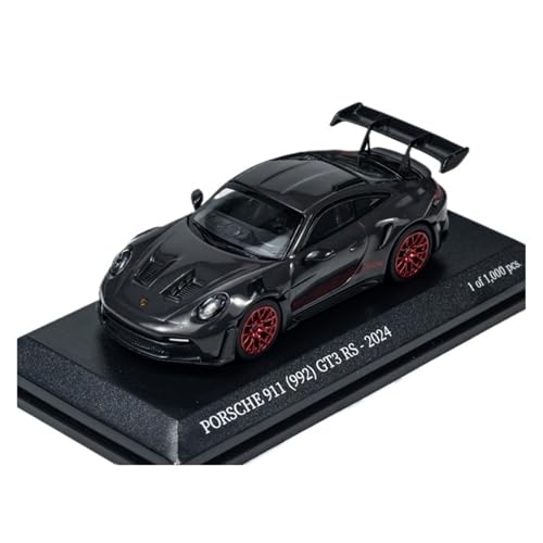 Modellauto Im Maßstab 1:64 Für Porsche 911 (992) GT3 RS 2024 Dunkelgrau Rot Räder Maßstab Legierung Modell Auto Für Die Sammlung von YLQERZ