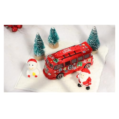 Modellauto Im Maßstab 1:64 Für Volkswagen T1 Wide Body Low Liegende Weihnachtsfarbe Licht Schnee Szene Legierung Automodell Für Die Sammlung von YLQERZ