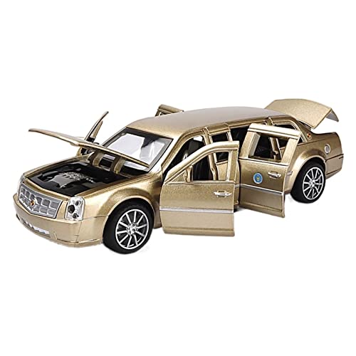 Modellauto Im Maßstab Für Cadillac 1 32 Alloy Presidential Limousine Modell Sound Und Licht Ziehen Kinderspielzeug Geschenksammlung Zurück Für Die Sammlung(Gold) von YLQERZ