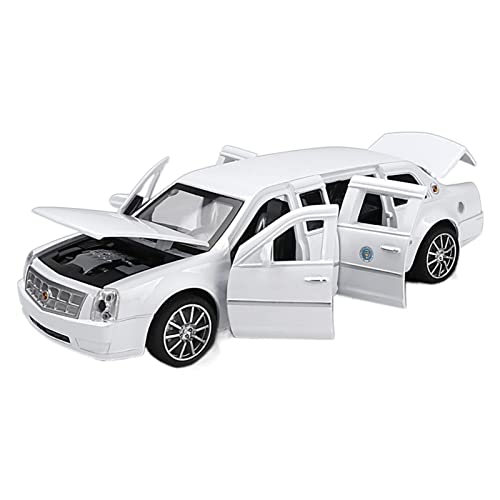 Modellauto Im Maßstab Für Cadillac 1 32 Alloy Presidential Limousine Modell Sound Und Licht Ziehen Kinderspielzeug Geschenksammlung Zurück Für Die Sammlung(White) von YLQERZ