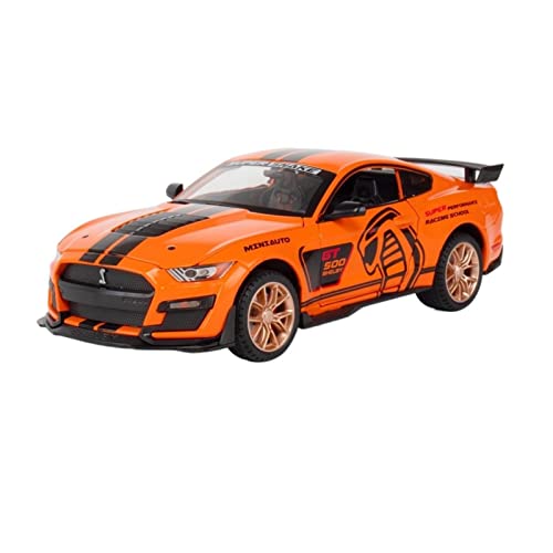 Modellauto Im Maßstab Für Ford Mustang Shelby GT500 1 24 Legierung Automodell Pull Back Sound Und Light Boy Spielzeug Geschenke Sammlung Für Die Sammlung(Orange) von YLQERZ