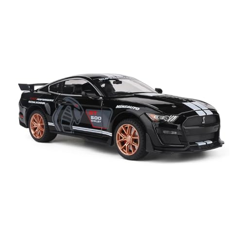 Modellauto Im Maßstab Für Ford Mustang Shelby GT500 1 24 Legierung Automodell Pull Back Sound Und Light Boy Spielzeug Geschenke Sammlung Für Die Sammlung(Schwarz) von YLQERZ