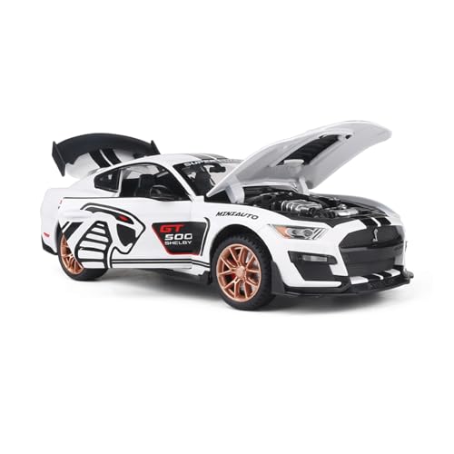 Modellauto Im Maßstab Für Ford Mustang Shelby GT500 1 24 Legierung Automodell Pull Back Sound Und Light Boy Spielzeug Geschenke Sammlung Für Die Sammlung(White) von YLQERZ