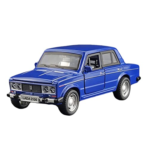 Modellauto Im Maßstab Für Lada 2106 1 32 Russische Legierung Automodell Sound Und Licht Ziehen Spielzeug Geschenksammlung Zurück Für Die Sammlung(Blau) von YLQERZ