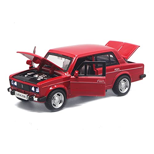 Modellauto Im Maßstab Für Lada 2106 1 32 Russische Legierung Automodell Sound Und Licht Ziehen Spielzeug Geschenksammlung Zurück Für Die Sammlung(Rot) von YLQERZ