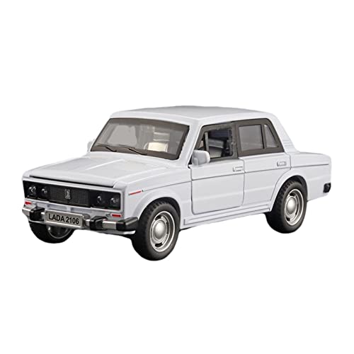 Modellauto Im Maßstab Für Lada 2106 1 32 Russische Legierung Automodell Sound Und Licht Ziehen Spielzeug Geschenksammlung Zurück Für Die Sammlung(White) von YLQERZ