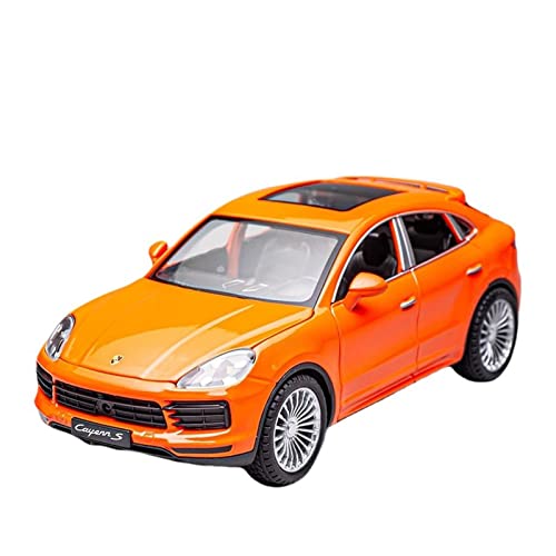 Modellauto Im Maßstab Für Porsche Cayenne S Turbo SUV 1 24 Alu-Automodell Pull Back Sound Und Light Boy Spielzeug Geschenke Sammlung Für Die Sammlung(Orange) von YLQERZ