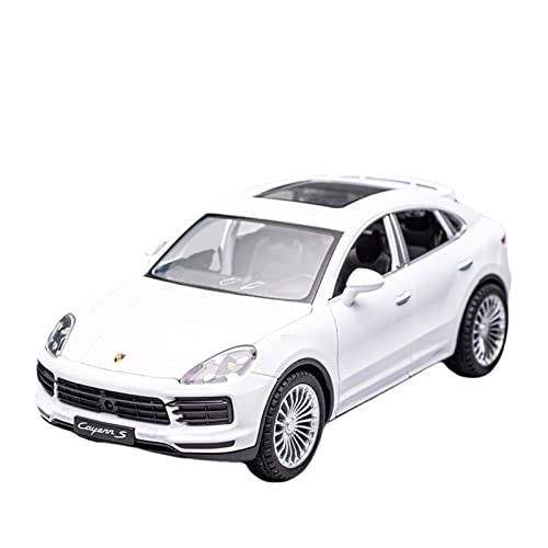 Modellauto Im Maßstab Für Porsche Cayenne S Turbo SUV 1 24 Alu-Automodell Pull Back Sound Und Light Boy Spielzeug Geschenke Sammlung Für Die Sammlung(White) von YLQERZ