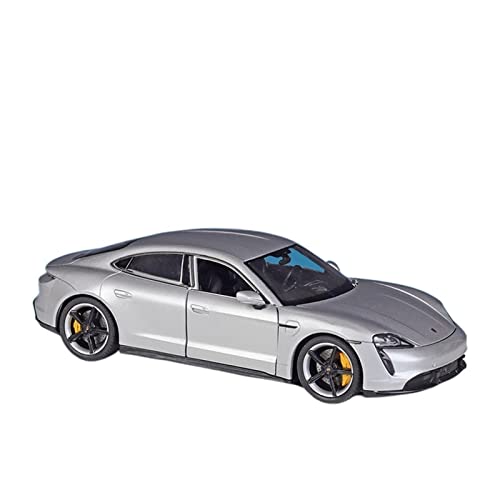 Modellauto Im Maßstab Für Porsche Taycan Turbo S 1 24 Alu-Automodell Diecast Spielzeugfahrzeuge Geschenksammlung Für Die Sammlung(Silber) von YLQERZ