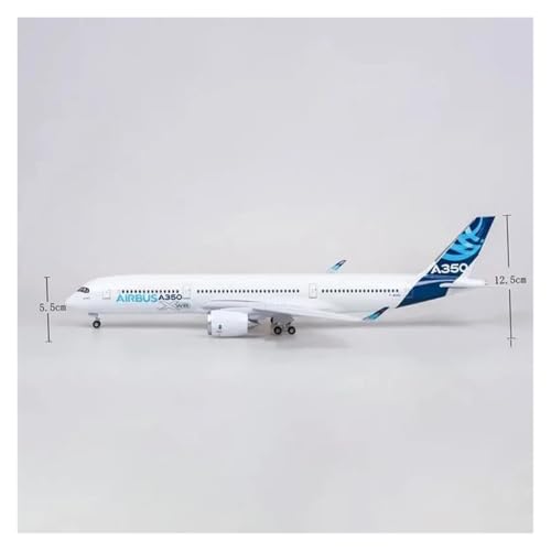 YLQERZ Metallflugzeugmodell 47CM Für 350 Flugzeugmodellbausätze Mit LED-Licht (Touch- Oder Soundsteuerung) Für Dekorationsmodelle Sammeln Oder Verschenken(with Light) von YLQERZ